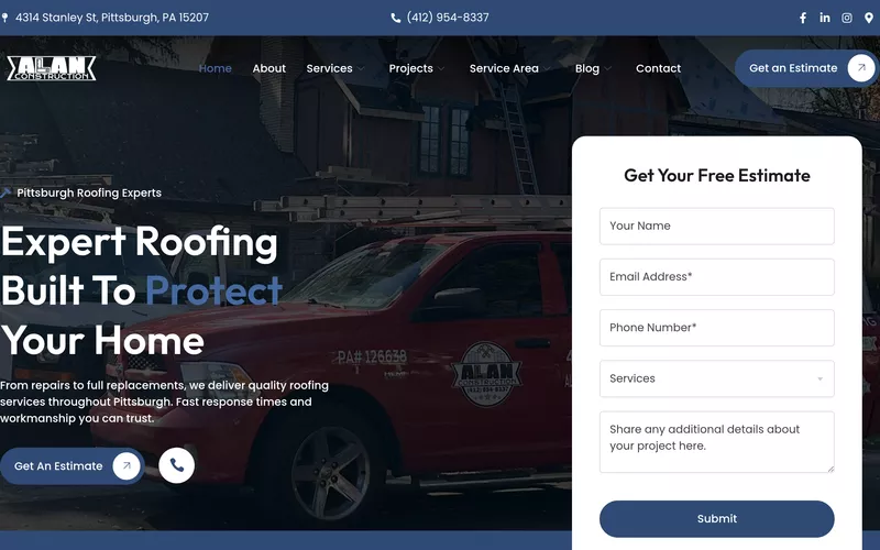 Alan Construction website