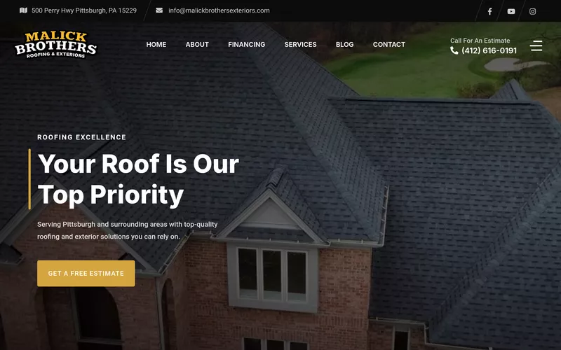 Malick Brothers Exteriors website
